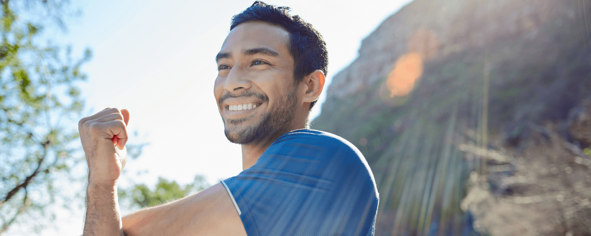 Man smiling with dental implants